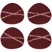 Heirloom - Striato Felt Wool Coasters Set of 4 - Garnet Home & Kitchen
