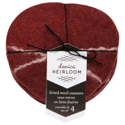 Heirloom - Striato Felt Wool Coasters Set of 4 - Garnet Home & Kitchen