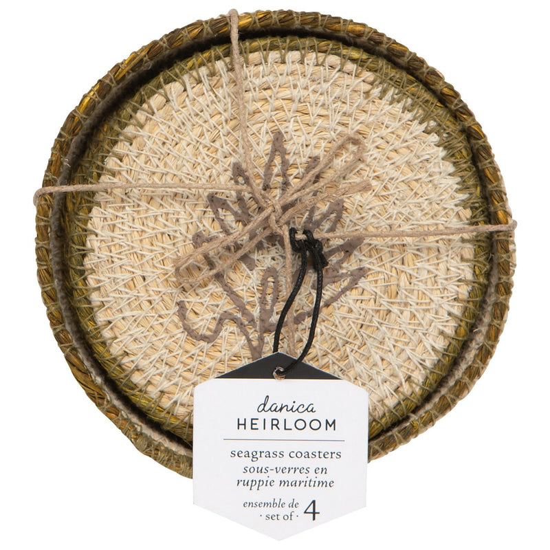 Heirloom - Sylvan Seagrass Coasters Set of 4 Home & Kitchen