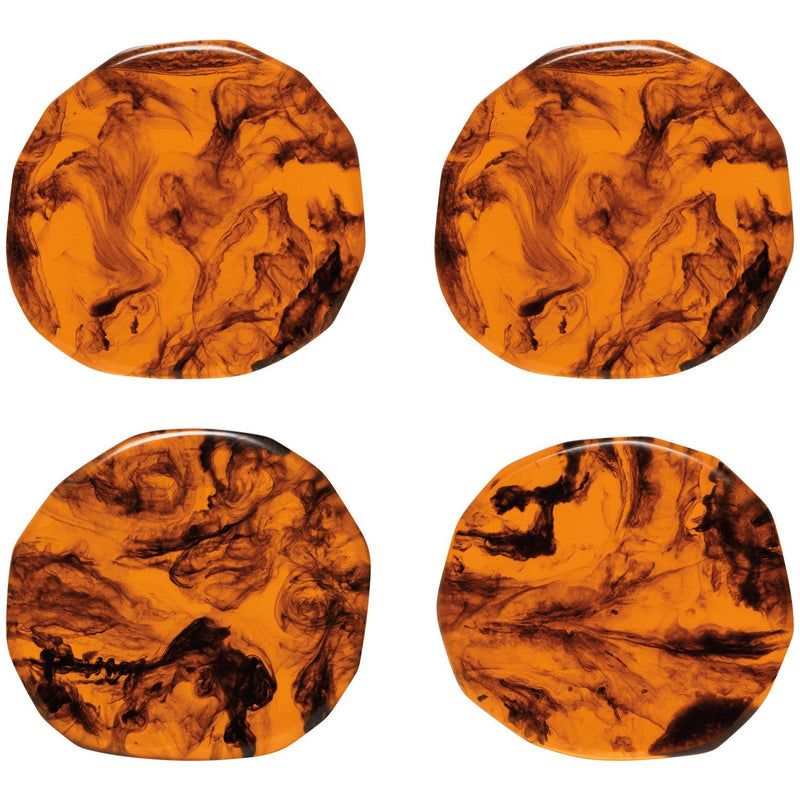 Heirloom - Tortoise Shell Resin Coasters Set of 4 Home & Kitchen