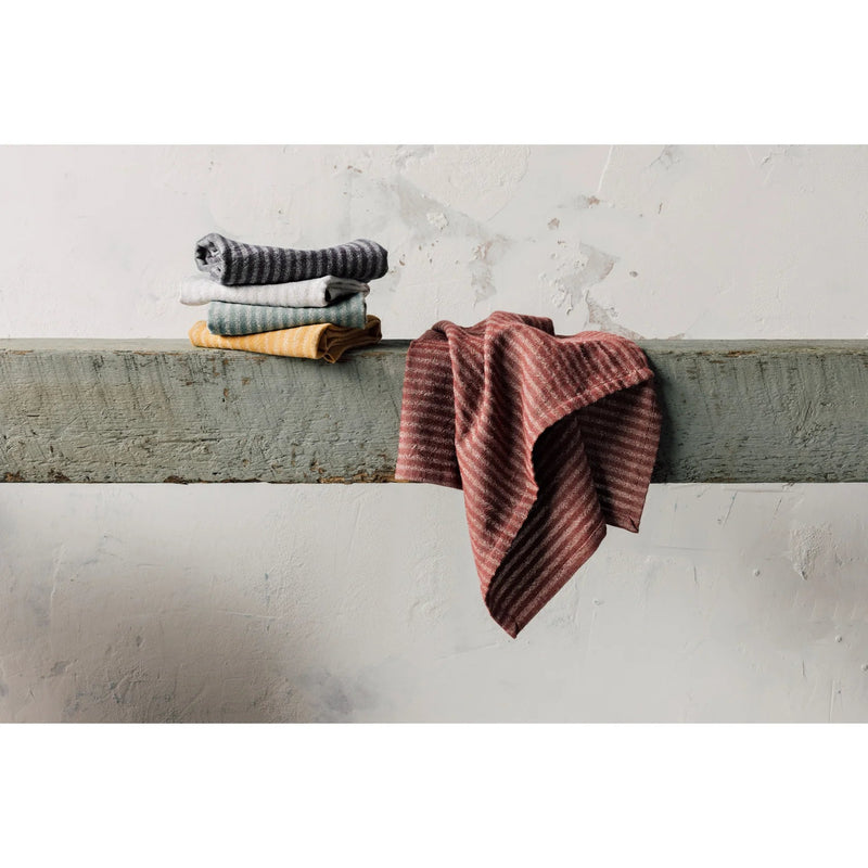 Heirloom - Wine Stripe Linen - Cotton Dishtowel Home & Kitchen