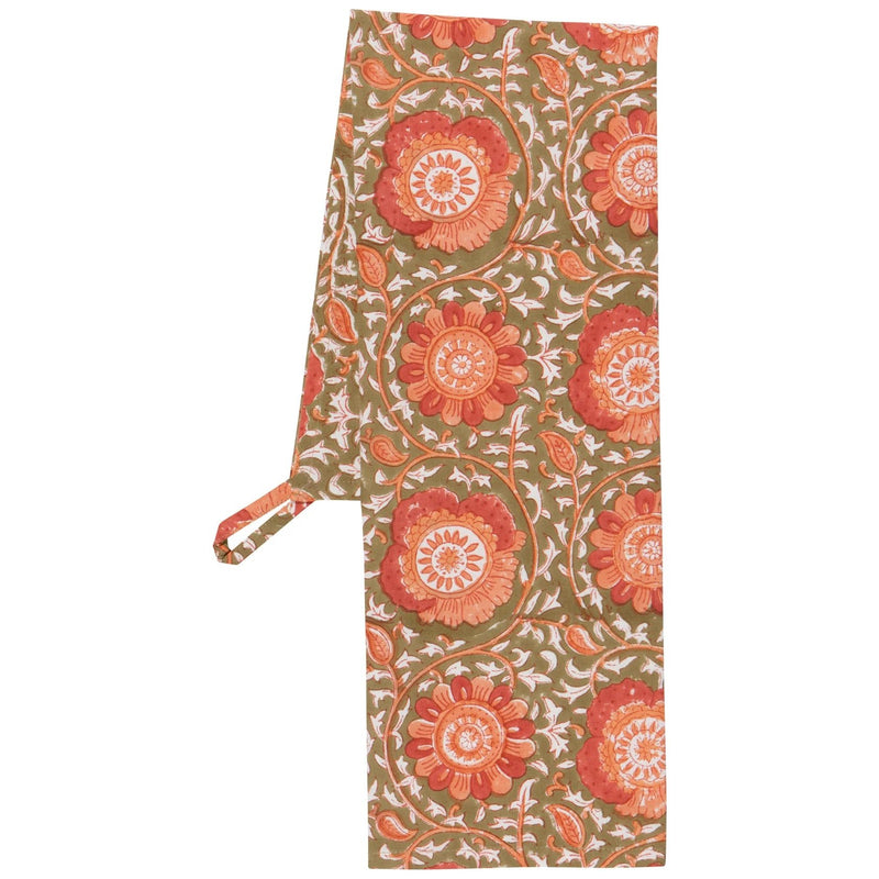 Heirloom - Zinnia Block Print Dishtowel Home & Kitchen