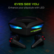 HyperGear - Hypergear Gaming Earbuds Bluetooth Cobrastrike Passive Noise Cancelling 25Hr Playtime Built In Mic Touch Sensor Controls Charging Case - Black Electronics