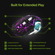 HyperGear - Hypergear Gaming Mouse Wireless 2.4Ghz Chromium 6 Button 1600Dpi 7 Colour Led Pc/Mac - Black Electronics