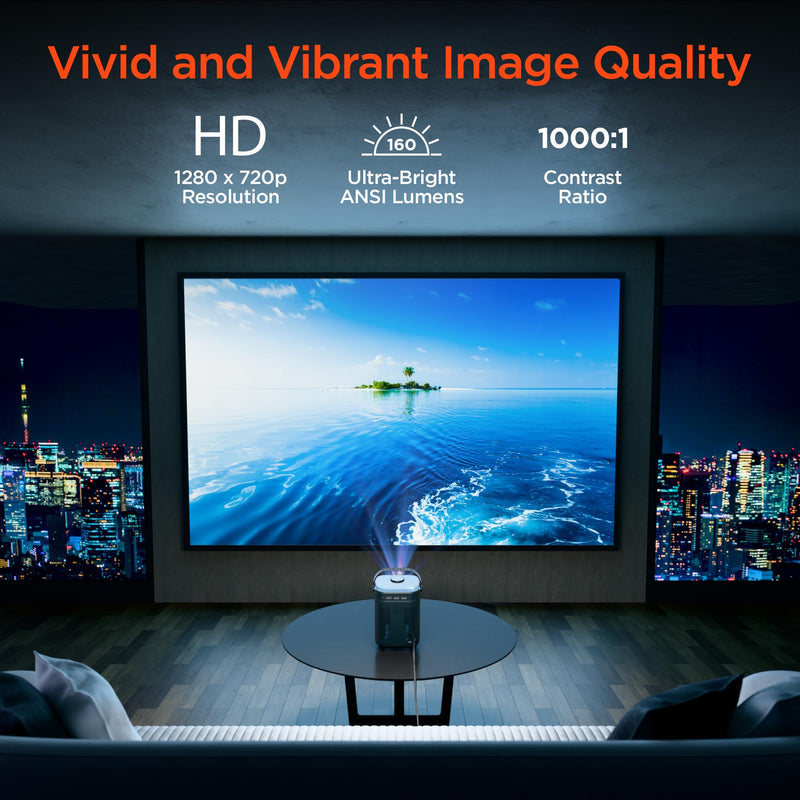 Hypergear - Portable Projector 720p with Bluetooth, Apps & Built - In Speaker