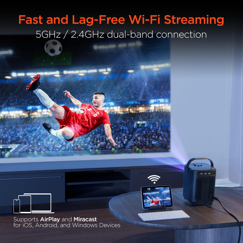 Hypergear - Portable Projector 720p with Bluetooth, Apps & Built - In Speaker