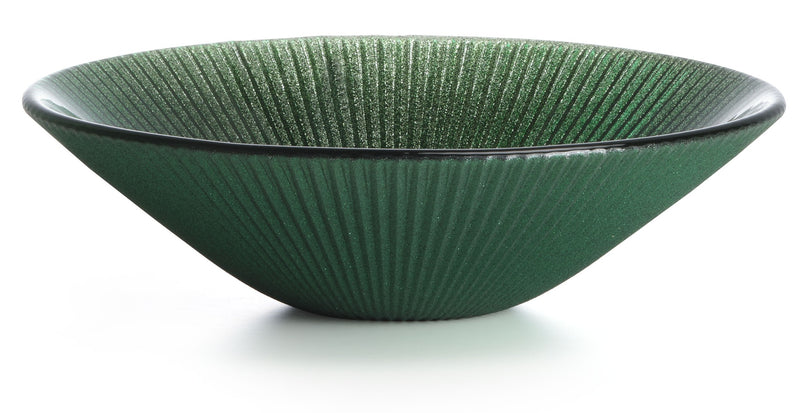 IVV - Noel - Glass bowl pine green glitter decoration