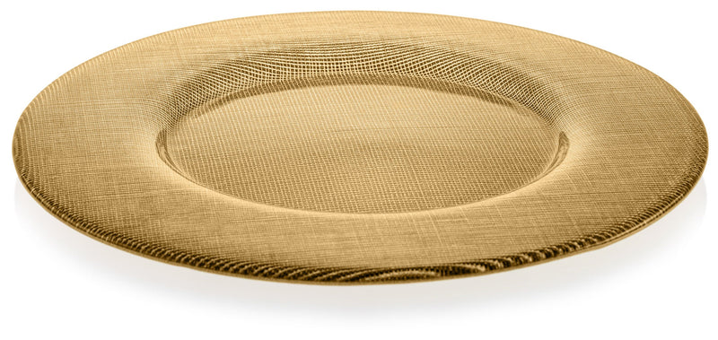 IVV Kerala metallic gold glass charger