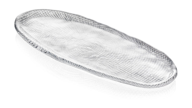 IVV - Diamante' - Oval tray in clear glass