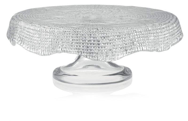 IVV - Diamante' - Scalloped cakestand in clear glass