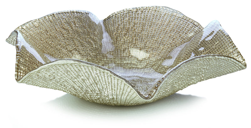 IVV - Folies - Centerpiece in dove grey decorated glass