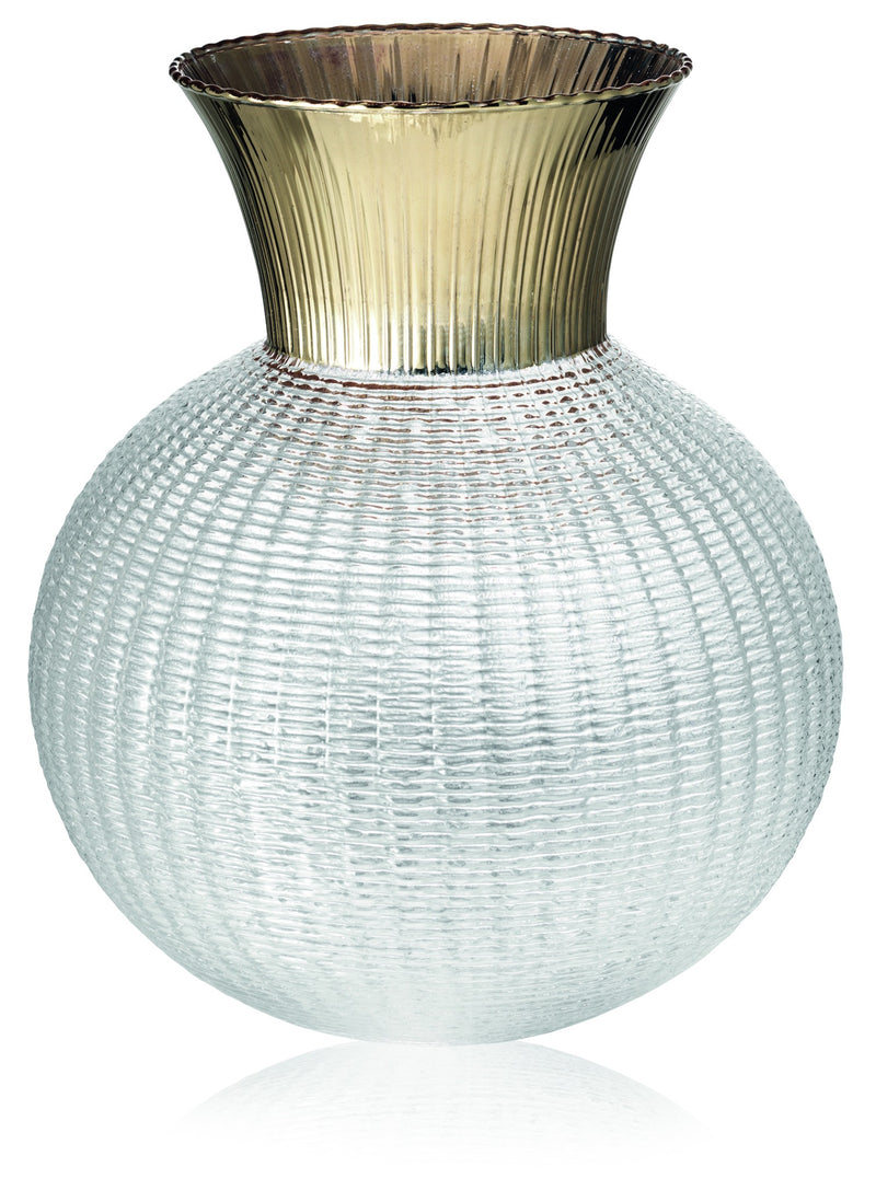 IVV - Ophelia - Vase in clear glass with champagne decoration