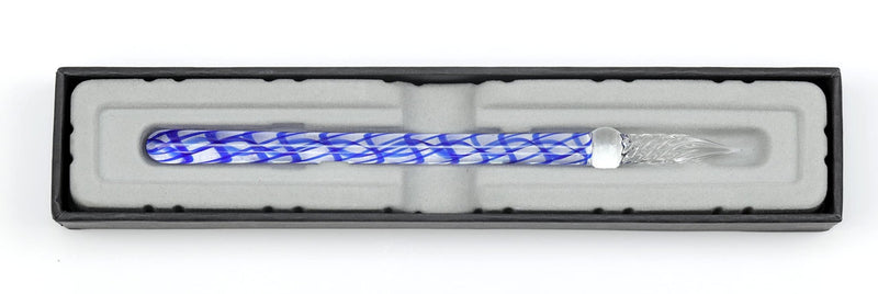 Jacques Herbin Straight Glass Pen – Sapphire Blue, 16 cm