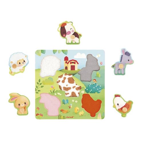 Janod - FARM: TACTILE FARM PUZZLE Games & Toys