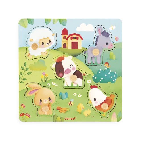 Janod - FARM: TACTILE FARM PUZZLE Games & Toys