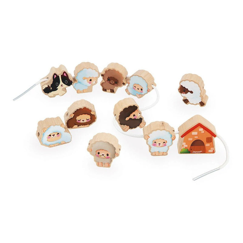 Janod - Sheep Threading Beads Games & Toys