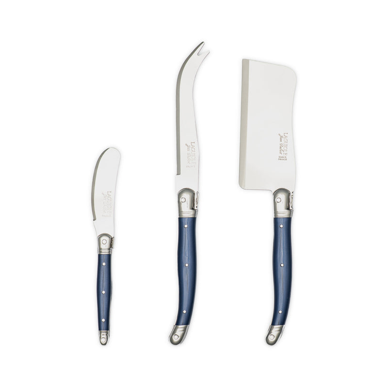 Jean Dubost - Laguiole Cheese Set ABS Dark Blue 3pc Home & Kitchen