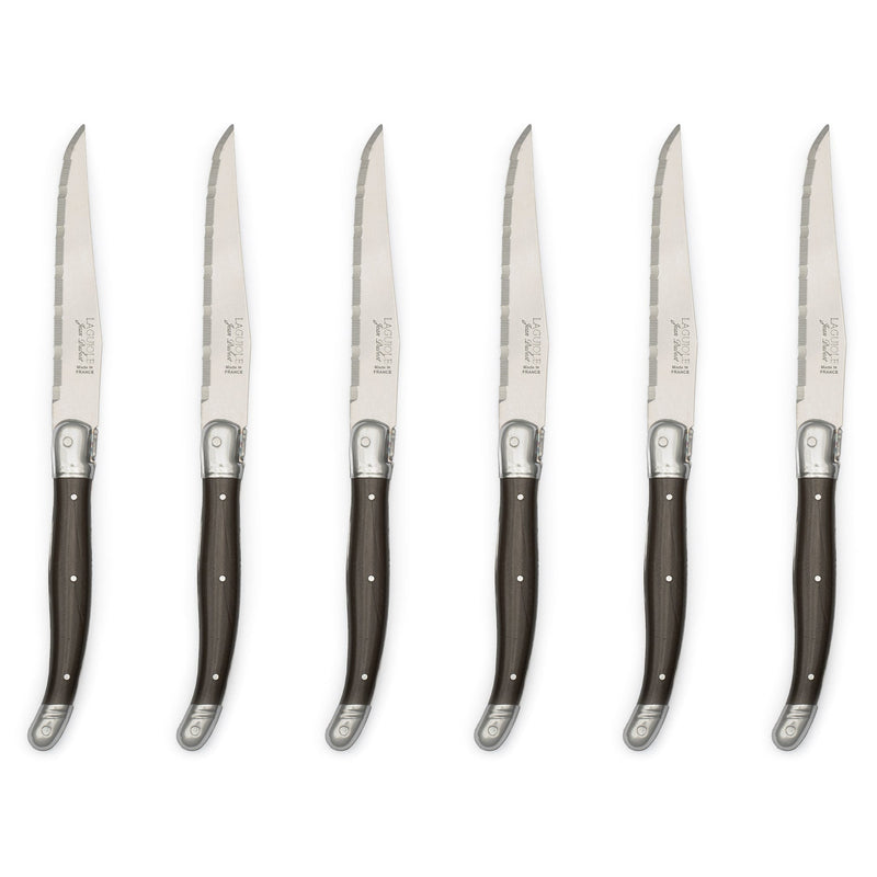 Jean Dubost - Laguiole Serrated Knife Set ABS Handle 6pc Home & Kitchen Pepper
