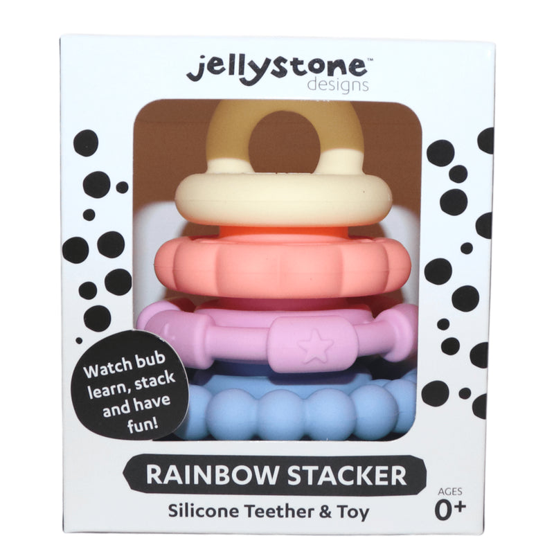Jellystone - RAINBOW STACKER TEETHER - Pastel Mother & Baby