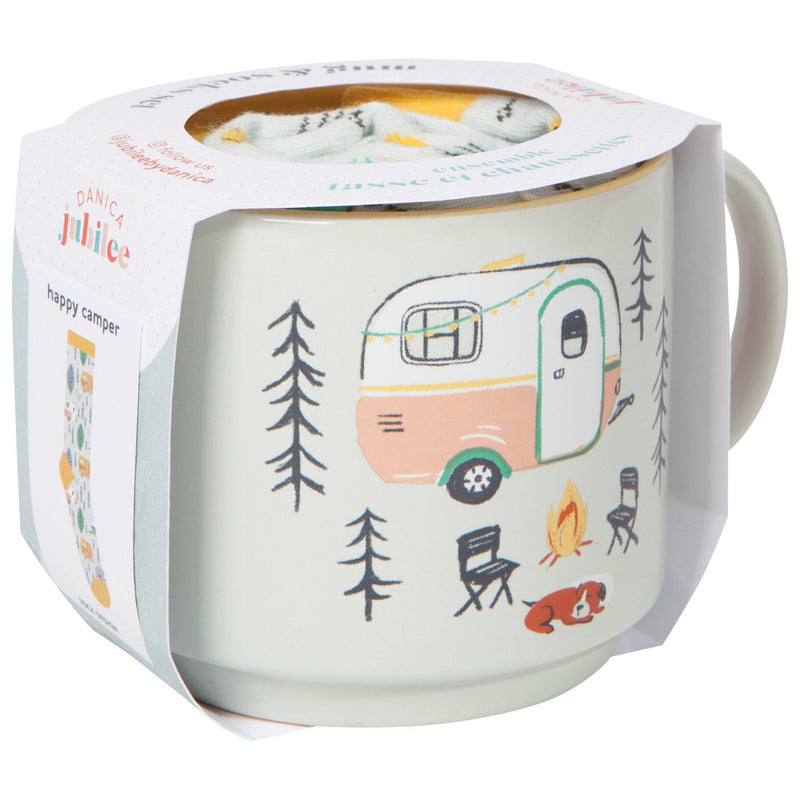 Jubilee - Happy Camper Mug & Socks Set of 2 Apparel & Accessories