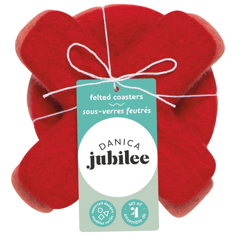 Jubilee - Set/4 Felt Wool Coaster XOXO Home & Kitchen