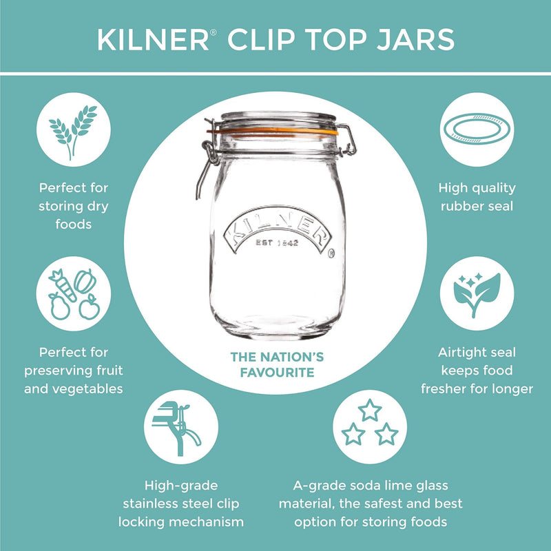 Kilner - Clip - Top Jar - 500ml Home & Kitchen