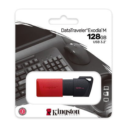 Kingston USB Flash Drive DataTraveler Exodia USB 3.2 (Gen 1) High - Speed Storage Electronics Moving Cap 128GB