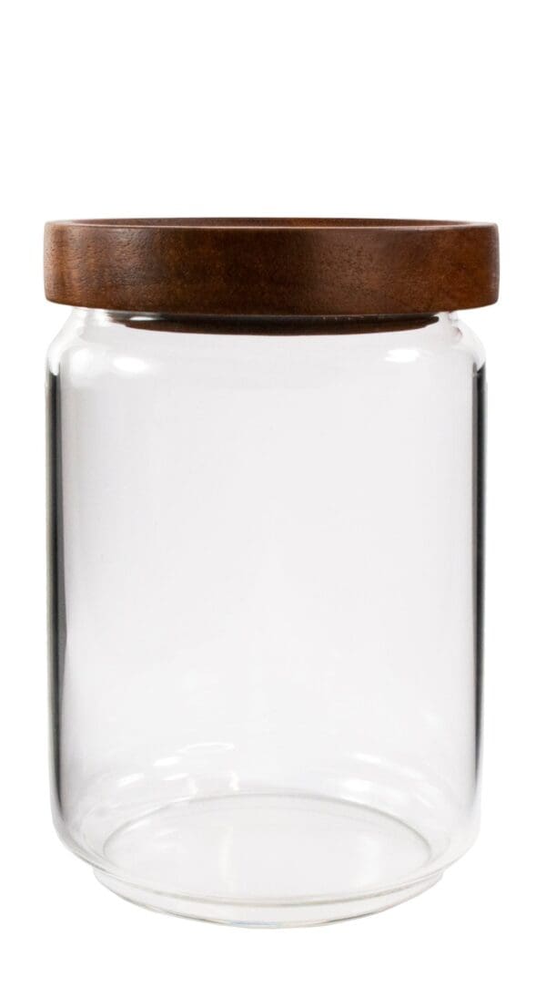 KITCHEN BASICS - Canister Borosilicate Glass with Acacia Lid Collection Home & Kitchen 700ml