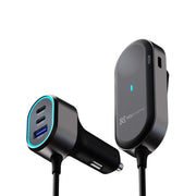 Klipxtreme - Car Charger 6 - Port 100W with USB - C/USB - A & Back Seat Extension - Black Electronics