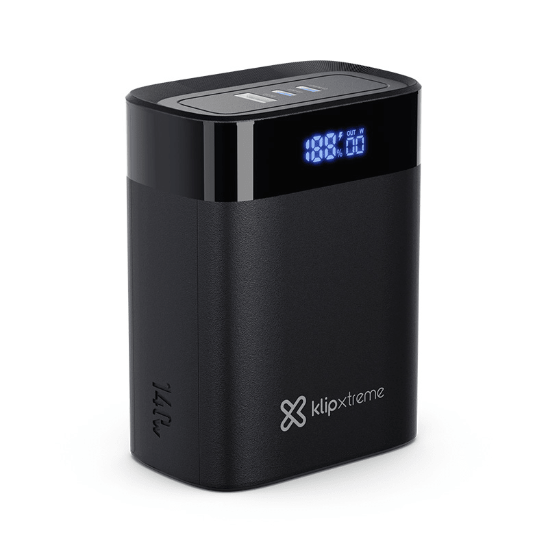 Klipxtreme - Powerbank PowerCell 30000mAh 140W 3 Port 1x USB - A (22.5W) 2x USB - C (140W) PD Laptop LED Display - Black Electronics