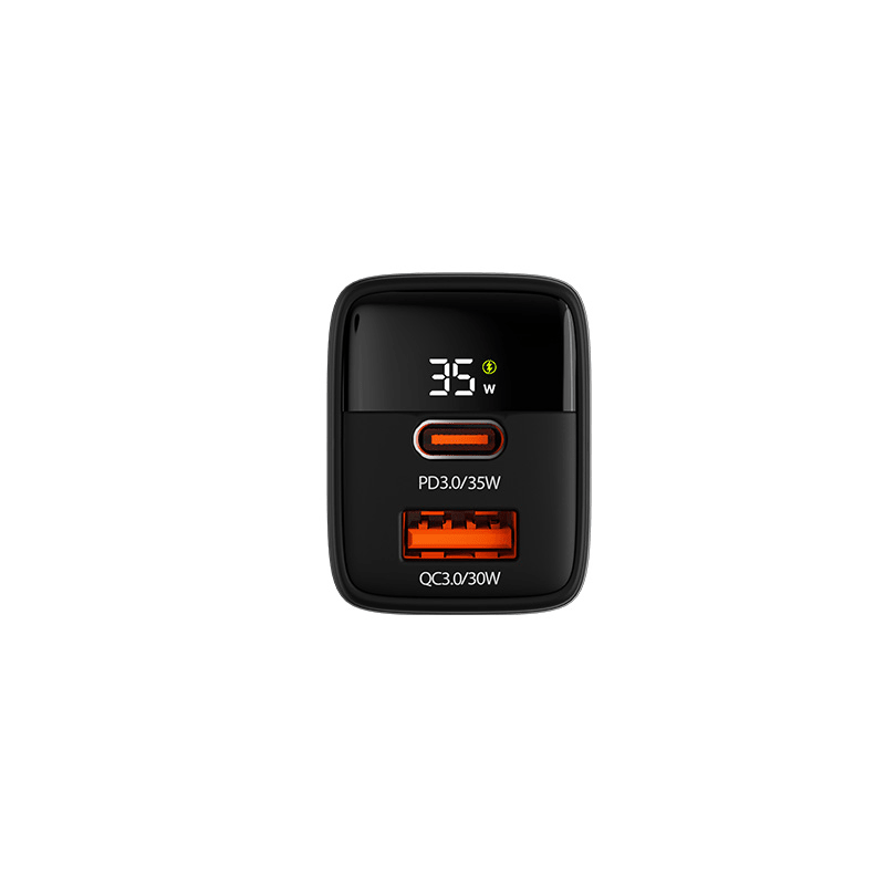 Klipxtreme - Wall Charger 2 Port 35W PowerWall 35 1x USB - C PD 3.0 1x USB - A QC 3.0 30W - Black Electronics