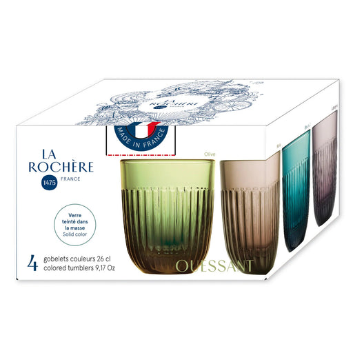 La Rochere - Ouessant Tumbler x4 Assorted - 10 oz. Home & Kitchen
