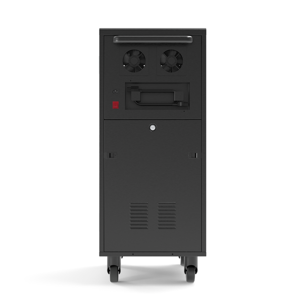 Luxor - Charging Cart for 30 Laptops USB-C with Fans & Locking Door - Black