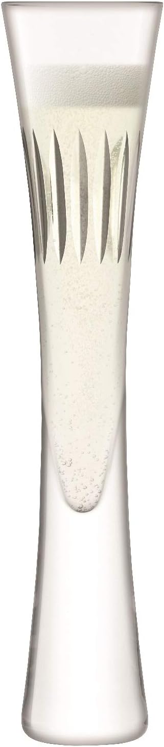 LSA - Moya Champagne Flute 170ml Clear/Cut x 2 Home & Kitchen