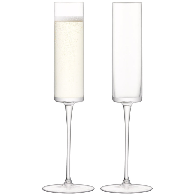 LSA - Otis Champagne Flute 150ml Clear x 2 Home & Kitchen