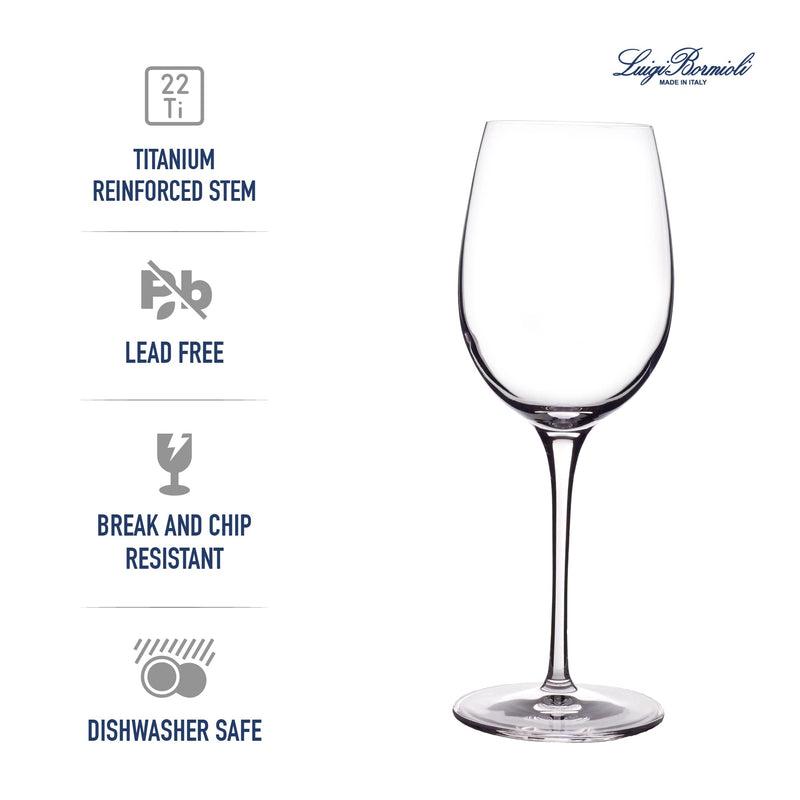 Luigi Bormioli - 12 75 oz Chardonnay White Wine Glasses (Set of 4) Crescendo