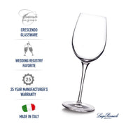 Luigi Bormioli - 12 75 oz Chardonnay White Wine Glasses (Set of 4) Crescendo
