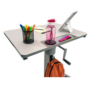 Luxor - Mobile Standing Desk / Lectern with Adjustable Height & Foot Pedal Office Supplies