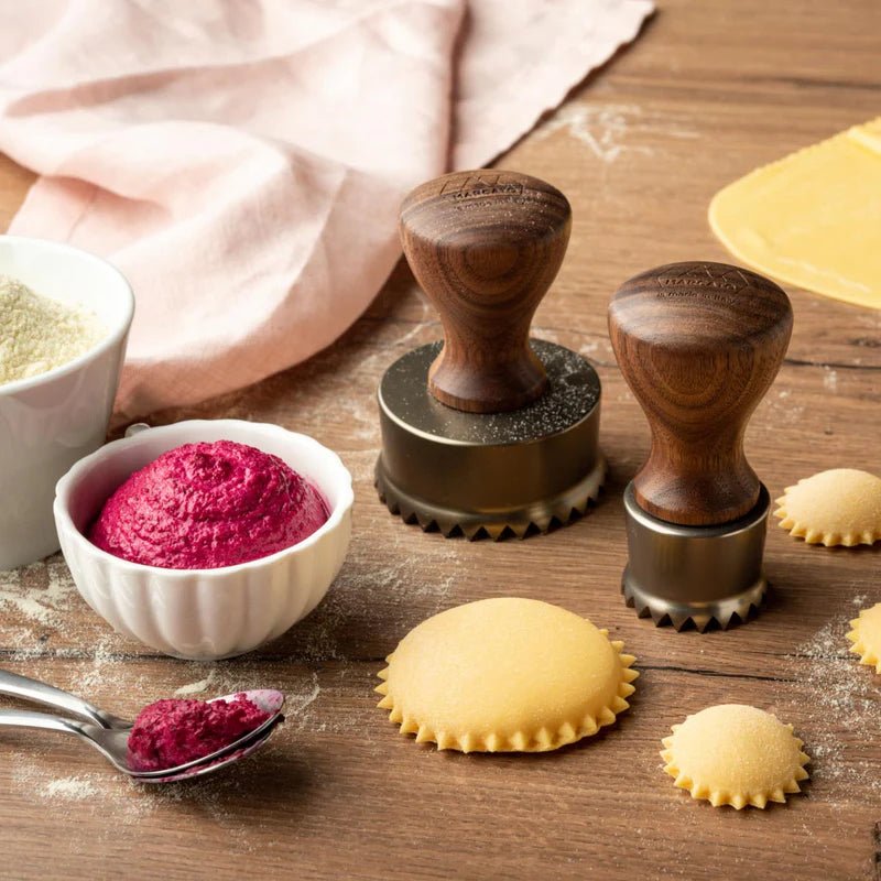 Marcato - Ravioli Stamps Made From Canadian Walnut Wood Home & Kitchen Round 50 mm smooth