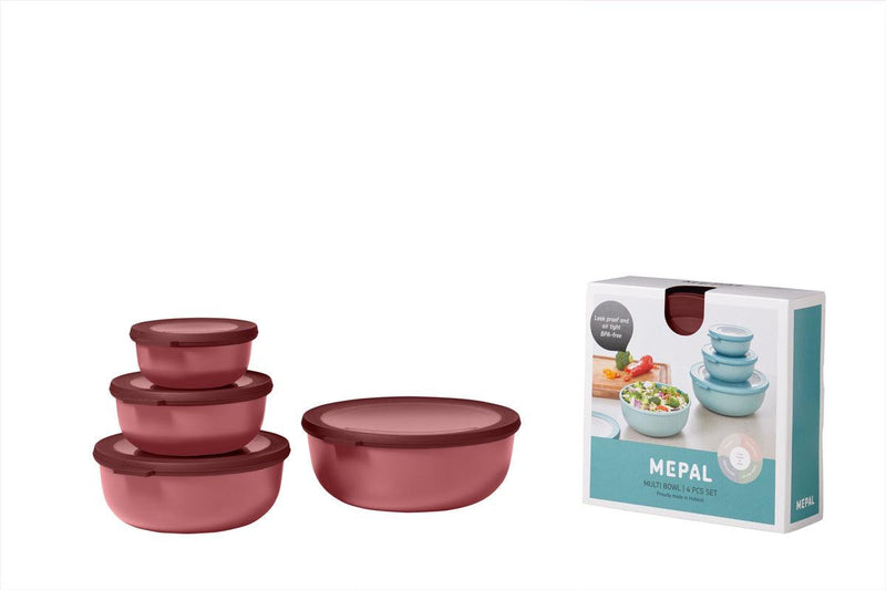 Mepal - Cirqula 4 - Piece Round Shallow Container Set Home & Kitchen Nordic White