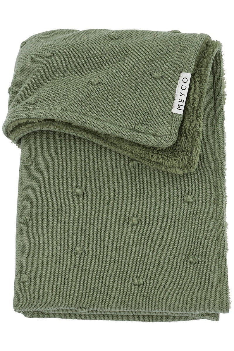 Meyco Baby - Mini Knots teddy crib bed blanket Forest Green 75x100cm Furniture Forest Green