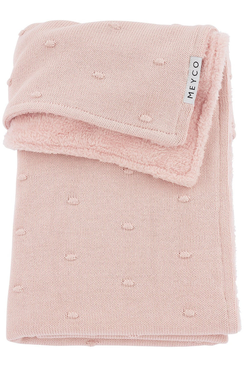 Meyco Baby - Mini Knots teddy crib bed blanket Soft Pink 75x100cm Mother & Baby Soft Pink