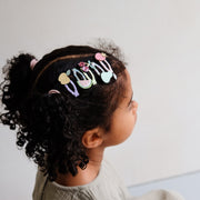 Mimi & Lula Fruit Salad Mini Clic Clacs Hair Clips (5-Pack) - detail or styling view; other accessories shown are not included