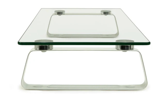 Mount-IT - Monitor & Laptop Stand Glass up to 44lbs Ergonomic & Elegant Design Rectangular Leg Base