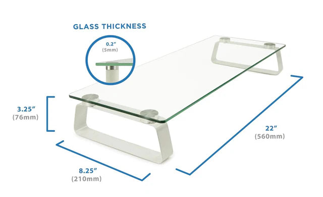 Mount-IT - Monitor & Laptop Stand Glass up to 44lbs Ergonomic & Elegant Design Rectangular Leg Base