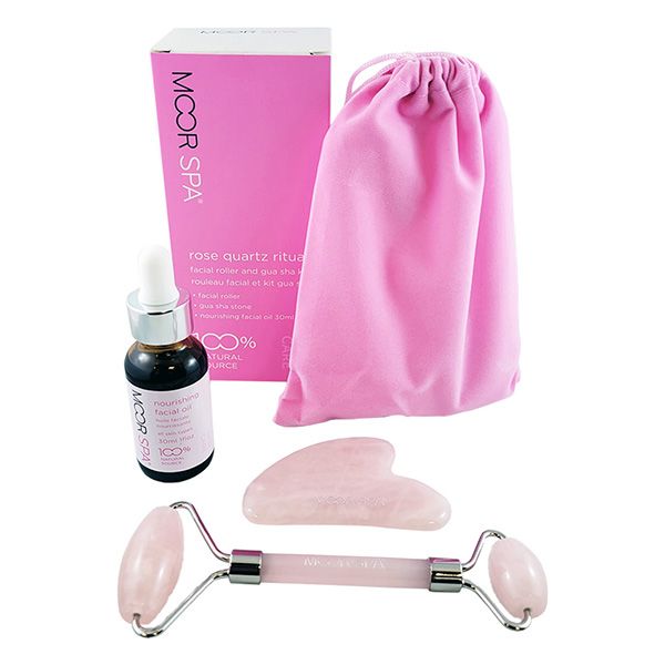 Moor Spa - Rose Quartz Ritual (Facial Roller, Gua Sha, Facial Oil) Health & Beauty