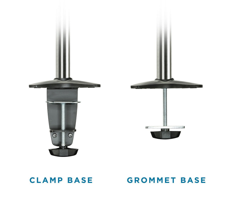 Mount - IT - Dual Monitor Clamp with Gas Spring Arms up to 27" - Silver Electronics