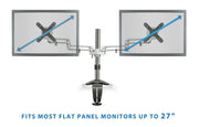 Mount - IT - Dual Monitor Clamp with Gas Spring Arms up to 27" - Silver Electronics