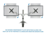 Mount - IT - Dual Monitor Clamp with Gas Spring Arms up to 27" - Silver Electronics