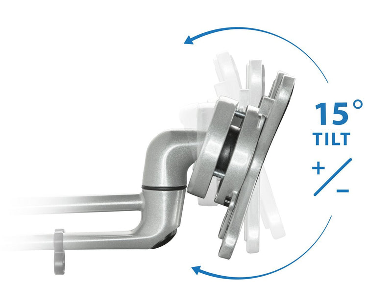 Mount - IT - Dual Monitor Clamp with Gas Spring Arms up to 27" - Silver Electronics